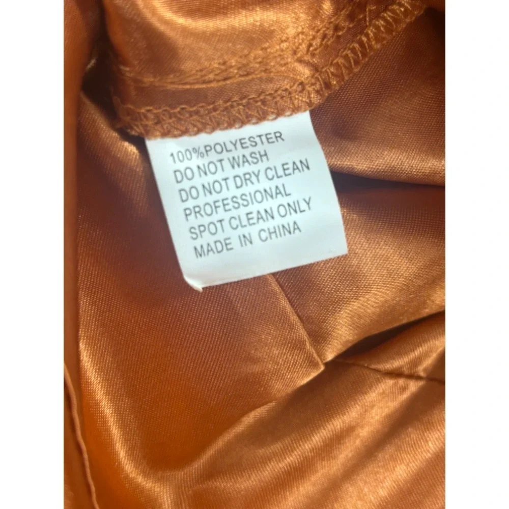 Ieena for Mac Duggal New Long Sleeve Chiffon Gown Terra Cotta Size 6 MSRP‎ $398